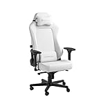 noblechairs Hero Gaming Stuhl - Bürostuhl Weiß Inklusive Kissen - Gaming Sessel High-Tech Kunstleder - Ergonomischer Stuhl - White Edition
