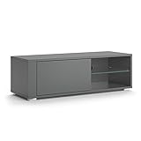 Vicco Lowboard TV-Regal Fernsehregal Boris 100x32 cm modern Push-to-Open Wohnzimmer Regal TV-Tisch Fernsehtisch Wohnzimmertisch Ablage Fach Klapptür Schranktür Schrankfach Fernseher Glas (Anthrazit)