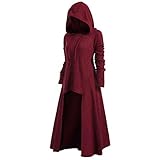 Gothic Kleid Damen Kostüm Langes Kleider Tops Fashion Cloak High Pullover Mit Kapuze Plus Vintage Low Womens Size Bluse Mantel Mittelalterliche Einrichtung Patchwork Maxikleid Vintage Hofkleid