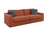 CAVADORE Big Sofa Fiona / Megasofa in Cord mit tiefen Sitzflächen und weicher Polsterung / Cordsofa / 276 x 90 x 109 / Cordstoff Kupfer