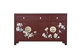 Fine Asianliving Chinesisches Sideboard Scarlet Rot Handgemalt - Orientique Sammlung B140xT35xH85cm China Chinesische Kommode chinesischer Schränke China Möbel Orientalischer Asiatischer