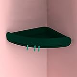 AYBAL Badezimmer-Eckablage, Wandmontage, Dusche, Shampoo, Küche, Gewürzregal, Geräte mit Haken (Color : Green)
