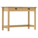 Makastle Konsolentisch mit 2 Schubladen, Kleiner Sofatisch Eingangstisch Flurtisch Eingangtisch Schmaler Beistelltisch für Flur, Wohnzimmer, Büro, 110x45x74 cm Kiefernholz