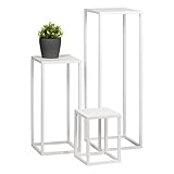 bremermann Blumenhocker 3er-Set, Metall-Blumenständer, Blumensäule (White)