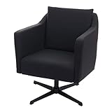 Mendler Lounge-Sessel HWC-H93b, Sessel Cocktailsessel Relaxsessel mit Fußkreuz, drehbar - Kunstleder schwarz