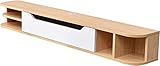 TV Lowboard Hängend, 59'' TV Schrank Hängend, Wand befestigter schwimmender TV-Ständer Unterhaltungs, Medienkonsolen-Center Großer Aufbewahrungsschrank für Wohnzimmer Home Office (150cm)