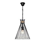 VITALUCE Pendelleuchte, Hängeleuchte, VE4081-1/1S, Moderner und einfacher Stil, 1-flammigxE27 max 40W, Farbe: Schwarz, Material: Metall, H66xB27xL27, 1,17 kg