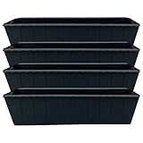 Hossi's Wholesale 4er Blumenkasten Set Balkonkasten Einsatz passend für Europaletten für Blumen, Kräuter und Früchte 4 Stück 37cm