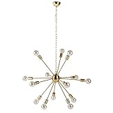 riess-ambiente.de 14-flammige elegante Hängelampe SPUTNIK 87cm gold mit 14 Leuchtarmen Pendelleuchte Hängeleuchte