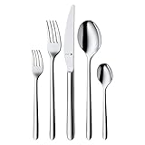 WMF Flame Plus Edelstahl Besteck Set 6 Personen, Essbesteck Set 30 teilig, Hohlheftmesser, Cromargan protect poliert, kratzbeständig, spülmaschinenfest