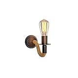 BGEDL Industrielle Wandleuchte aus Metall im Vintage-Stil, minimalistische 1-Licht-Wandleuchten, kreative Hanfseil-Wandleuchten aus Schmiedeeisen für Wohnzimmer, Lesezimmer, Schlafzimmer, Loft