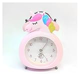 FIONEL Wecker Alarm Kinder Einhorn Wecker Wecker Wecker Schreibtisch Tischuhr LED Digitaluhren for Kinder Nachttisch Wecker (Color : Roze)