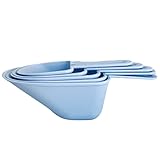 Tupperware Meßlöffel SET 250 ml + 200 ml + 150 ml + 100 ml + 50 ml hellblau blau Maßgeber Meß Löffel Mehlschaufel Backhelfer Backen Zucker