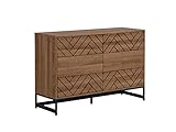 Vente-unique Kommode mit 6 Schubladen - MDF & Stahl - Naturfarben & Schwarz - CARATANA