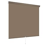 Springrollo Mittelzugrollo Schnapprollo viele Größen und Farben Montage Träger Metall Rollo Vorhang Blickdicht lichtdurchlässig Fenster Sonnenschutz Sichtschutz Blendschutz (60 x 180 cm, Caffee)