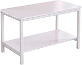 Wohnzimmertische, 80 * 40 * 60 cm, industrieller Beistelltisch, 2-stufiger Beistelltisch mit Aufbewahrungsregalen, schlanker Couchtisch für kleinen Raum, Schlafzimmer und Büro (Größe: 80 * 4