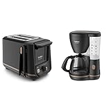 Tefal Includeo Frühstücks-Set |Toaster mit 7 Bräunungsstufen | Filterkaffeemaschine für 12-15 Tassen | schwarz