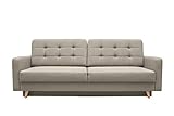 mb-moebel Schlafsofa Kippsofa Sofa mit Schlaffunktion Klappsofa Bettfunktion mit Bettkasten Couchgarnitur Couch Sofagarnitur - Carla (Beige)