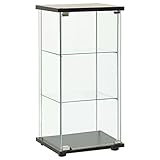 vidaXL Vitrinenschrank mit 3 Schichten Glasvitrine Sammlervitrine Vitrine Schrank Bücherschrank Wohnzimmer Schlafzimmer Hartglas Schwarz