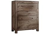 MASSIVMOEBEL24.DE Schuhschrank Sheesham 80x41x100  grau geölt Nature Grey #96
