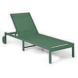 blumfeldt Liegestuhl, Polyester Sonnenliege mit 2 Bodenrollen, Relaxliege für den Garten & Balkon, Gartenliege Wetterfest Rückenlehne Verstell- & Klappbar, Schnell Trocknende Liege, 150 kg Belastbar