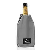 Aktiv-Weinkühler für Wein oder Champagner, Kühltasche flaschen, Weinkühler, Rapid Ice Wine Cooler, Kühlmanschette, Tischflaschen, Eis für Flaschen, wasserabweisend, elastisch (Grau)