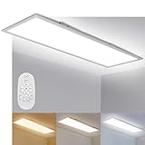 Dimmbar LED Panel Deckenleuchte 100x25 cm, 2700K - 6500K LED Deckenleuchte mit fernbedienung, 28W Flach Deckenlampe für Küche Wohnzimmer Büro, 10025