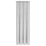 WOLTU Voile Vorhang Transparent Gardinen mit Kräuselband für Schiene, Vorhänge Seidengewerbe mit Flaum Gardineschals Luftig Lichtdurchlässig Deko Gardinen Wohnzimmer, 135x245 cm Hellgrau, 2er Set