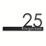 Steelmonks Straßenschild mit Hausnummer. Metall Adressschild und Plakette als Haustürschild oder Einweihungsgeschenk. (Straßenschild mit Hausnummer)
