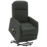 ZQQLVOO Massagesessel mit Aufstehhilfe Anthrazit Kunstleder, Elektrisch Fernsehsessel, Relaxsessel ​Liegesessel Polstersessel TV Sessel Massagesessel
