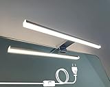 DILUMEN Spiegellampe Mit Schalter für Spiegelschrank, Lampe Spiegel Bad, 40cm 10w, Spiegelleuchte Bad 800lm Naturweiß 4000K, 230v Led Badleuchte IP44 Wasserdicht