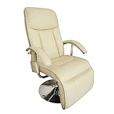 JUNZAI Massagesessel, Relaxsessel, Fernsehsessel, Kinosessel, Relaxliege Wohnzimmer, Stillsessel, Massagestuhl, TV Sessel, Einzelsessel, Creme Kunstleder