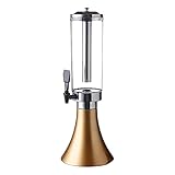 TEMKIN Getränkespender for Partys, Bierturm-Spender, 3-Liter-Kaltbierspender, mit abnehmbarem Edelstahl-Eisrohr und LED-Leuchten, leicht zu reinigen, for Bar, Zuhause, Partys, Buffet, Restaurant (Farb