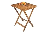 SAM Gartentisch Blossom, Balkontisch klappbar, Akazienholz massiv, Holztisch 60x60 cm, Klapptisch für Balkon, Terrasse, Wintergarten und Garten, Gartenmöbel, Pflegeleichte & wetterfeste Unikate