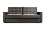 BETTSO -Sofa mit Schlaffunktion und Bettkasten, Couch für Wohnzimmer, Schlafsofa Federkern Sofagarnitur Polstersofa Wohnlandschaft mit Bettfunktion - Mistral (Grau)