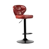 BinOxy Barhocker Anhebbarer Barstuhl (63-83 cm) Moderner einfacher PU-Leder-Rückenlehne Barstuhl an der Rezeption kann hohen Hocker drehen Hocker (Color : G)