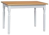 k koma Esstisch 120x70cm Küchentisch Tisch MASSIV Kiefer Holz weiß Honig Landhausstil NEU (Alder)