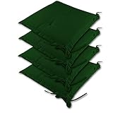 Detex 4er Set Sitzkissen Sydney Outdoor Wasserabweisend 41x37 cm Stuhlkissen Sitzauflage Auflage Gartenstuhl Grün