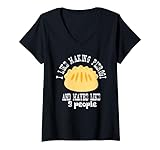 Damen I Like Making Pierogi And Maybe 3 Personen Pierogi Cooking T-Shirt mit V-Ausschnitt