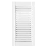DecoMeister Lamellentüren weiß lackiert aus Holz Massivholz Holztür Schranktür mit offenen Lamellen für Kleiderschrank Möbelfronten 294x606 mm Einzeln