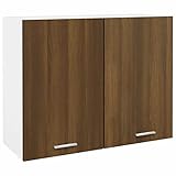 BULANED Hängeschrank, Kitchen Wall Cabinet, Küchenschrank, Küchenhängeschränke, Wandschrank Küche, Braun Eichen-Optik 80x31x60 cm Holzwerkstoff