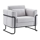 Mingone Sessel Wohnzimmer Loungesessel Sofa 1 Sitzer Relaxsessel Polstersessel Gepolsterter Cocktailsessel Schlafzimmer Design Hellgrau