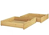 Erst-Holz® Bettkasten für unsere Etagenbetten - 2-teilig - Kiefer Natur - 90.10-S2