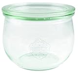 Weck Tulpenglas 500 ml (Hochwertiges Einweck, Einmach Glas mit Glasdeckel; zum Einkochen; Hitzebeständig; Mikrowellengeeignet; Backofengeeignet; Rundrandglas) 74, 6 Stück