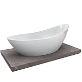 BERNSTEIN® Freistehende Badewanne VICE 2.0, Wanne aus Sanitäracryl - 183,5 x 78,5 x 76,9 cm, Acrylwanne in Weiß Glänzend, Standarmatur:Ohne Standarmatur