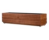 Pflanzkasten Pflanzkübel NUSS-BRAUN 70DES1717NU aus Holz Blumenkasten Balkonkasten Blumentopf (70 x 17 x 17 cm)