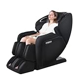 ROTAI Premium Massagesessel mit Wärmefunktion- 3D-Robotik, Shiatsu-Massage, Zero Gravity, Bluetooth, Luftdruck, Fußreflexzonen Vatertag(Schwarz)