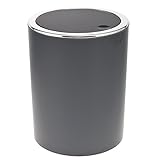 bremermann Bad-Serie Savona - Kosmetikeimer mit Schwingdeckel, Badeimer, Kunststoff, 5,5 Liter (Grau)