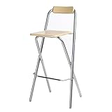 Klappbarer Barhocker mit Rückenlehne, Metallrahmen, tragbarer Barhocker, 75 cm/30 Zoll Sitzhöhe, für Haus Küche Party Outdoor Büro