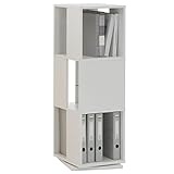 Büro-Aktenschränke, Mehrzweckschrank, Büro-Bücherregal, Geeignet für Büro, Arbeitszimmer, Wohnzimmer, Schlafzimmer, Drehbarer Aktenschrank Offene Fächer 34×34×108 cm Weiß